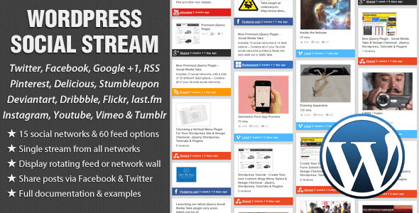 WordPress Social Stream v1.6 – Responsive Social WP Plugin