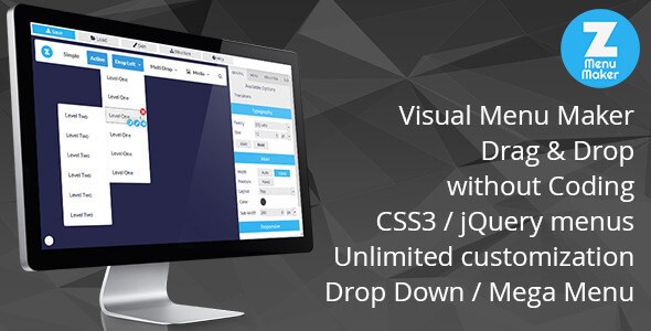 Z Menu Maker – Drop Down and Mega Menu JavaScript Plugin