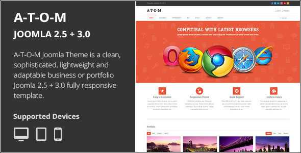 A-T-O-M | Themeforest Responsive Multipurpose Joomla Theme