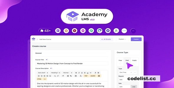 Academy LMS Pro v3.3.6 - All-in-One WordPress LMS Plugin For Your Online Courses