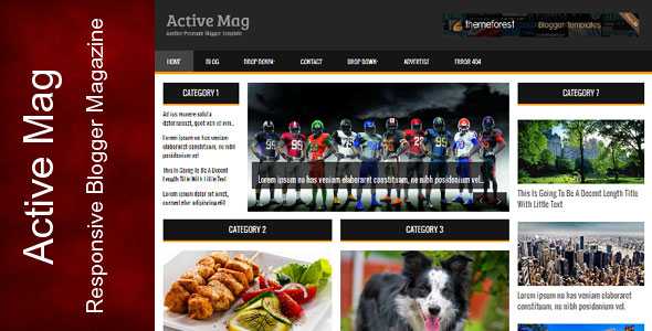 Active Mag - Themeforest Responsive Blogger Template