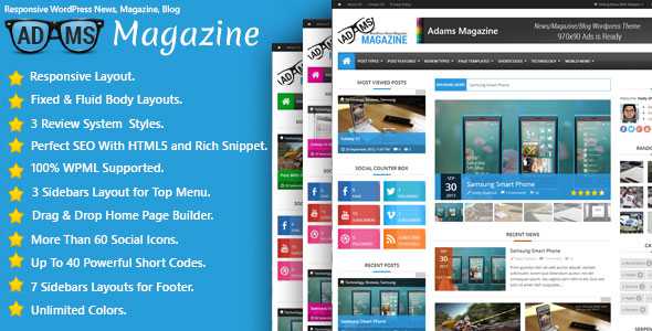 Adams v1.2.0 - Themeforest Responsive WP News, Magazine, Blog