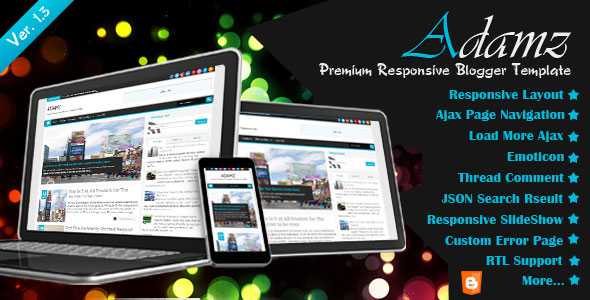 Adamz - Themeforest Responsive Blogger Template