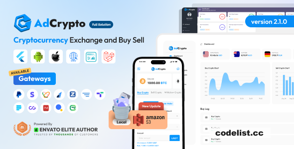 AdCrypto v2.1.0 - Cryptocurrency Exchange and Buy Sell Full Solution