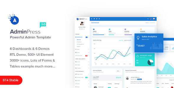 Admin Press v3.0 - The Ultimate & Powerful Bootstrap 4 Admin Template