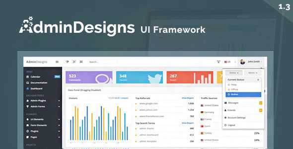 AdminDesigns - Responsive Admin UI Framework