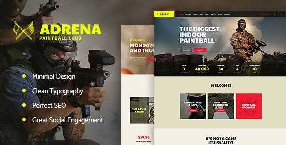 Adrena v1.2.2 - Airsoft Club & Paintball WordPress Theme