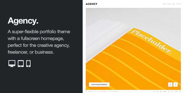 Agency - Fullscreen Minimal WordPress Portfolio