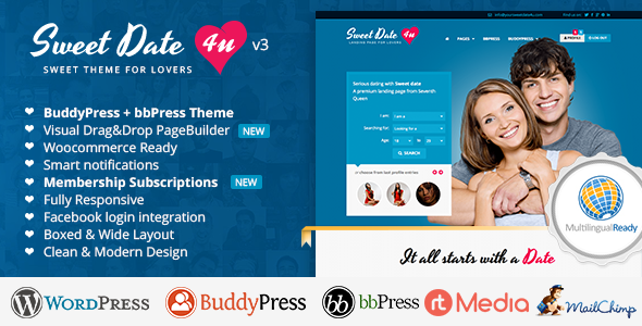 SWEET DATE V3.1 - MORE THAN A WORDPRESS DATING THEME