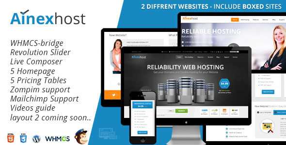 Ainex Host - WHMCS WordPress Integration Theme