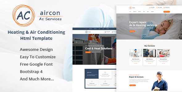 Aircon - Air Conditioning Services Bootstrap 4 Template