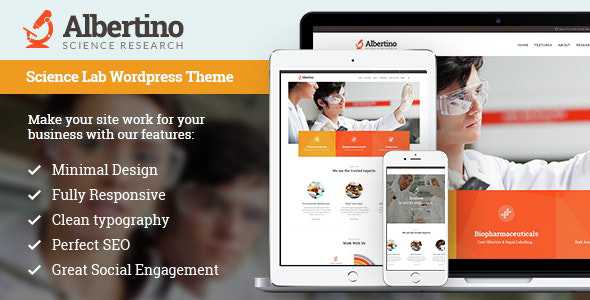Albertino v1.6.1 - Science Laboratory Research & Technology WordPress Theme