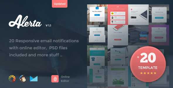 Alerta - 20 Responsive Email Notification + Online Editor