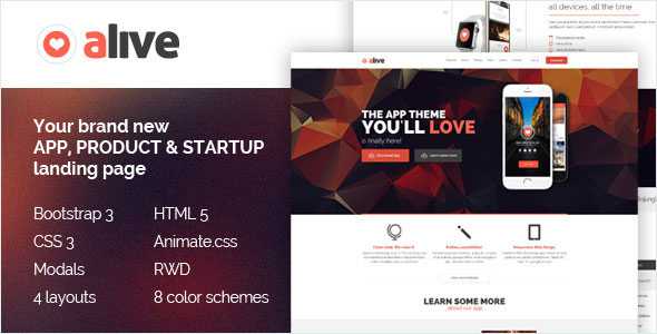 Alive - Responsive Bootstrap HTML5 App Landing Page