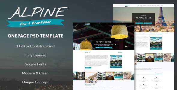 Alpine - Bed and Breakfast Onepage PSD Template