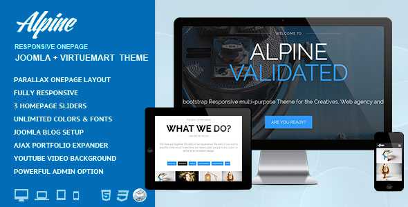 Alpine - Responsive One Page Joomla Template