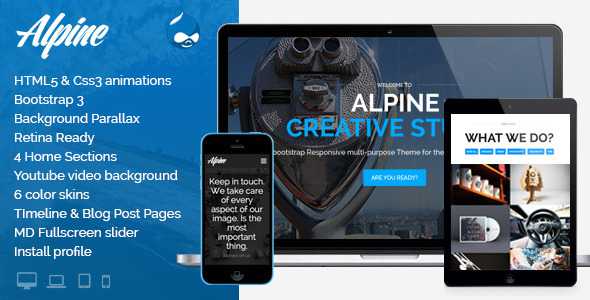 Alpine - Responsive One Page Parallax Drupal Theme