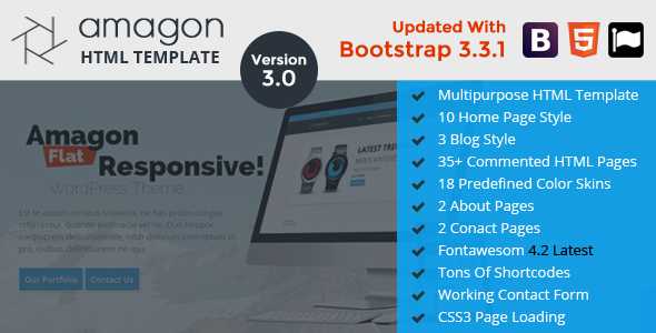 Amagon - Bootstrap Flat Multipurpose HTML5 Template