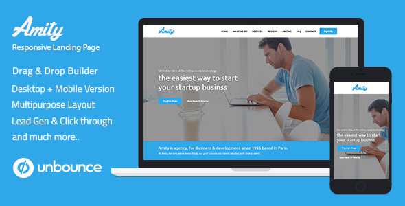 Amity - Multi-Purpose Template with Unbounce Page Builder