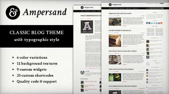 Ampersand Classic Wordpress Blog Theme
