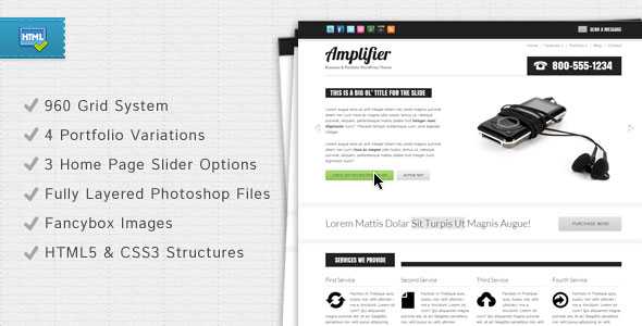 Amplifier Business & Portfolio Themeforest HTML Template