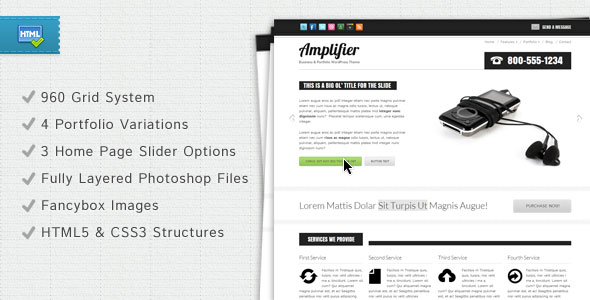 Amplifier Business & Portfolio Themeforest HTML Template
