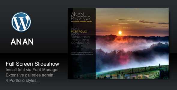 ANAN - Themeforest For Photography Creative Portfolio