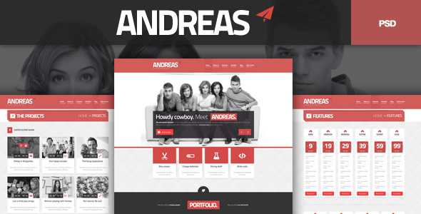 Andreas Themeforest PSD Template