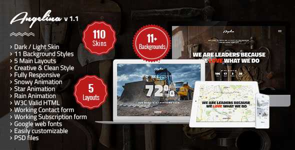 Angelina - Responsive Underconstruction Landing Page