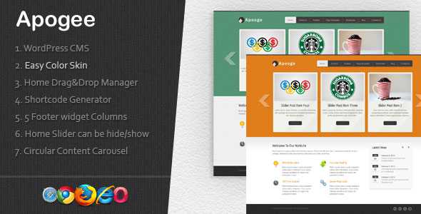 Apogee: A creative WordPress CMS Themeforest Theme