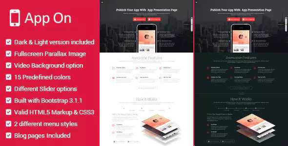 App on - Responsive App Landing HTML Page