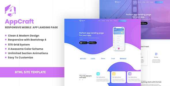 AppCraft v1.0 - Creative Template for Mobile App Landing Page