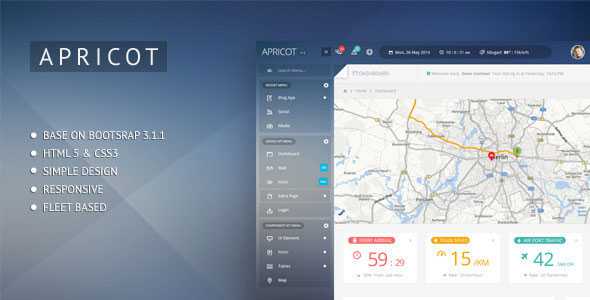 Apricot Navigation Admin Dashboard Template