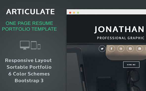 Articulate - Creativemarket Resume Portfolio