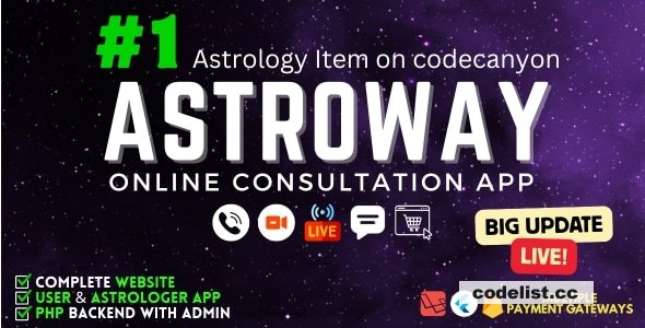 Astroway v3.0 - Complete Astrology Consultation App with Chat, Calling, e-Puja, Shop & AI Chat