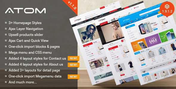 Atom v1.1.0 - Multipurpose Responsive Magento Theme