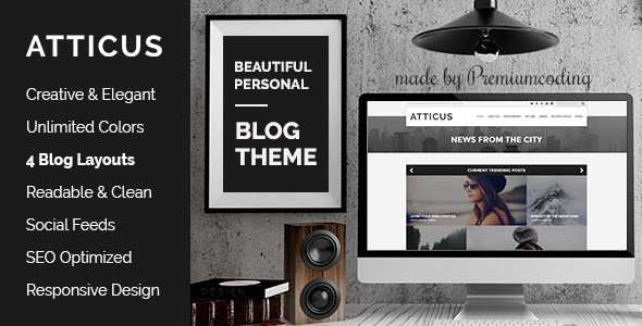 Atticus v1.2 - Minimal & Personal WordPress Blog Theme