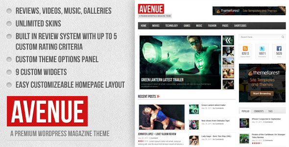 AVENUE - A WORDPRESS MAGAZINE THEMEFOREST THEME