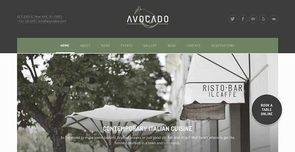 Avocado v1.0.6 – Responsive Restaurant WordPress Theme