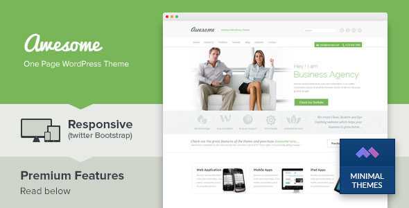 Awesome v1.4 - One Page Business Portfolio WP Theme