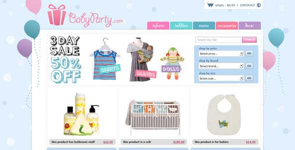Baby Party - Themeforest PSD Template