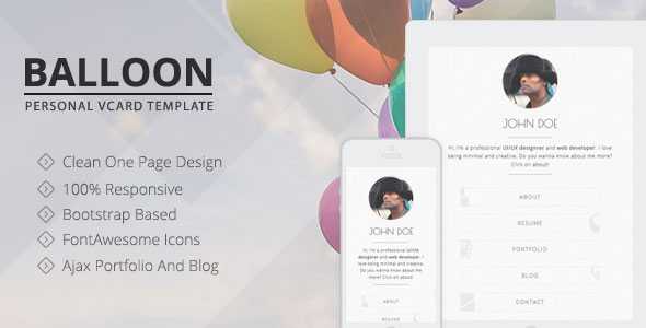 Balloon - Personal vCard Template