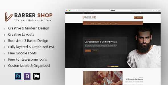 Barber Shop Creative PSD Template