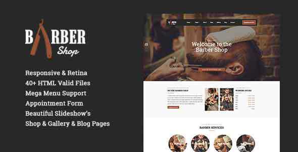 Barber Shop - Responsive Hairdresser, Barber, Hair Salon, Shave Site Template