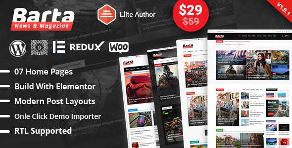 Barta v1.9.4 - News & Magazine WordPress Theme