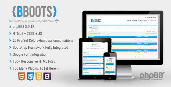 BBOOTS - Themeforest HTML5/CSS3 Fully Responsive PhpBB3 Theme