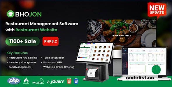 Bhojon v4.0 - Best Restaurant Management Software with Restaurant Website - nulled