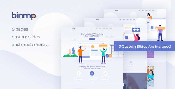 Binmp - App and Software Landing PSD Template