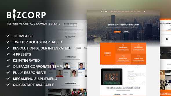 BizCorp – Responsive Onepage Joomla! Template