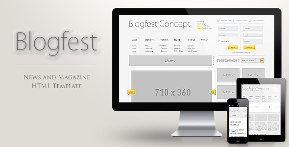 Blogfest - Blog News and Magazine Themeforest HTML template